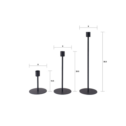 Set 3 porta candele GUANG | Nero