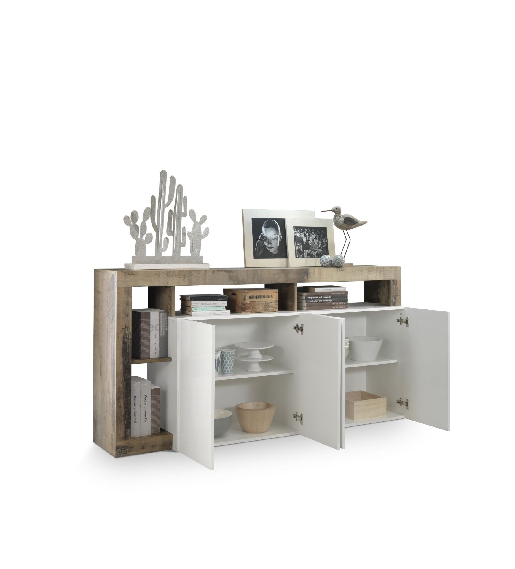NETTUNO Weiß/Birne Buffet 184cm