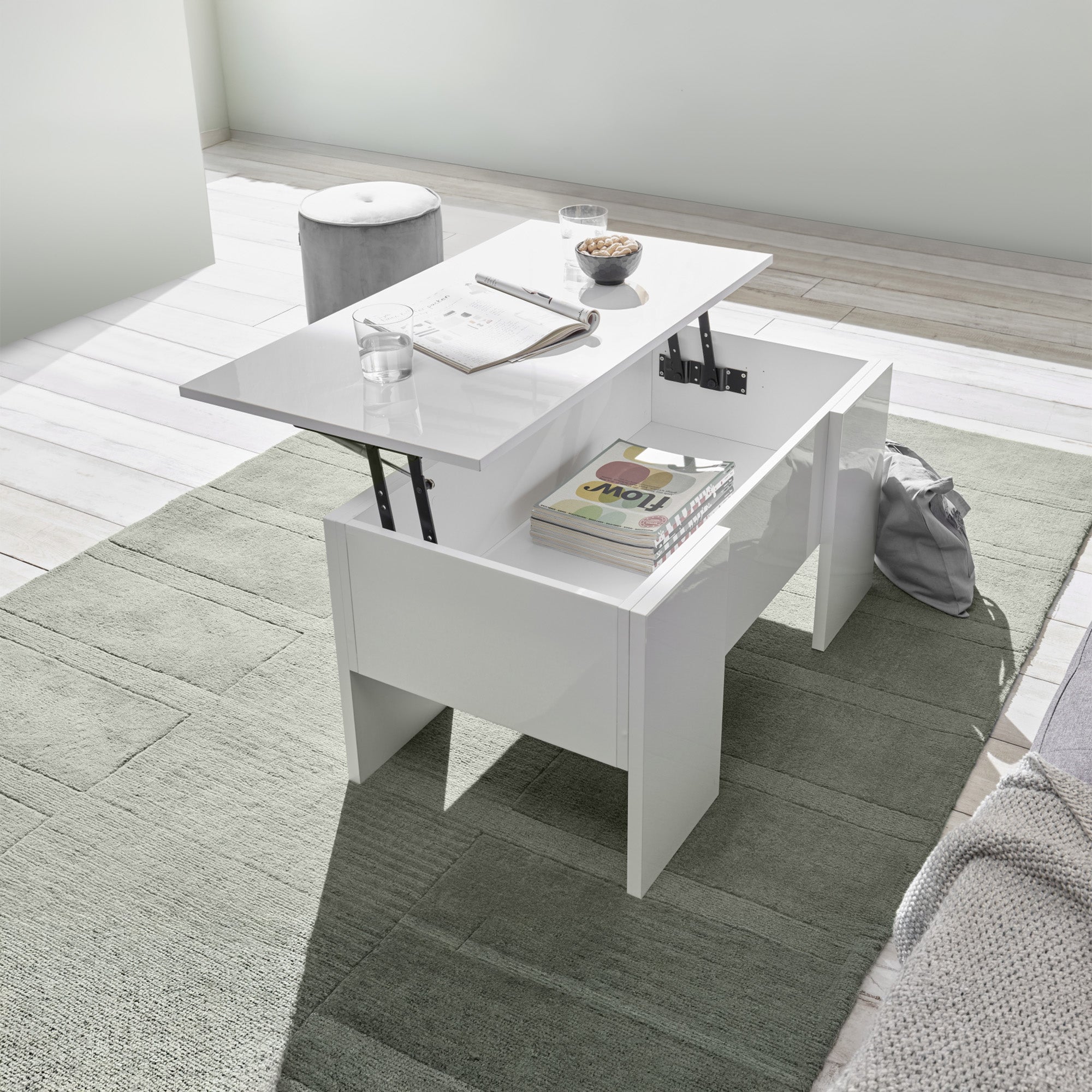 Tavolino con contenitore OTELLO | Bianco
