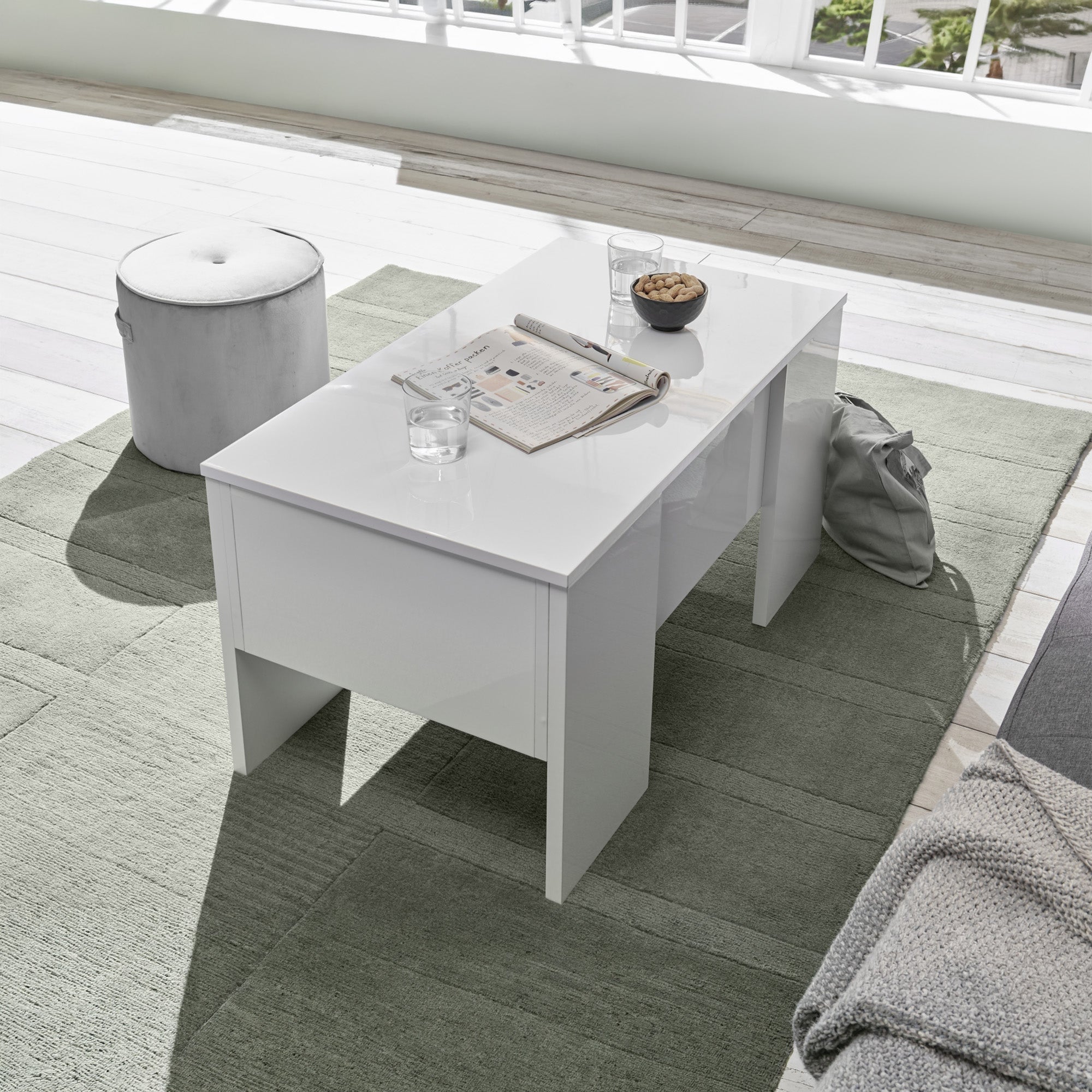 Tavolino con contenitore OTELLO | Bianco