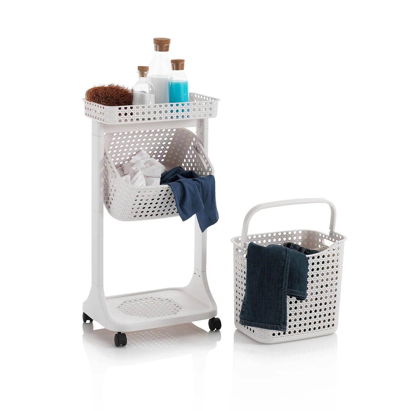 Carrello lavanderia 2 cesti HUY-B
