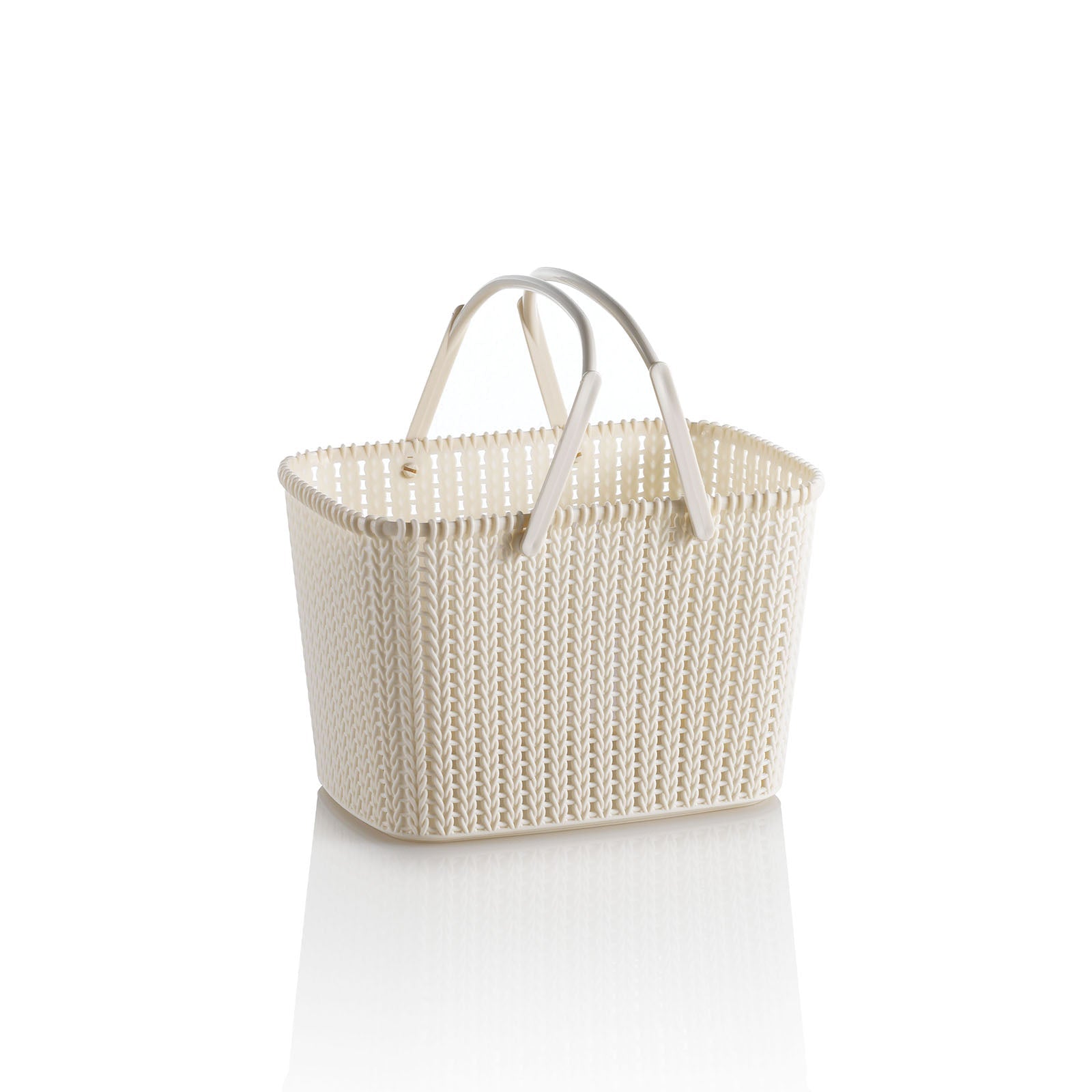 Storage basket with handle MARL beige
