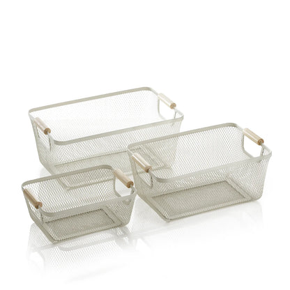 Set of 3 BELYE white baskets