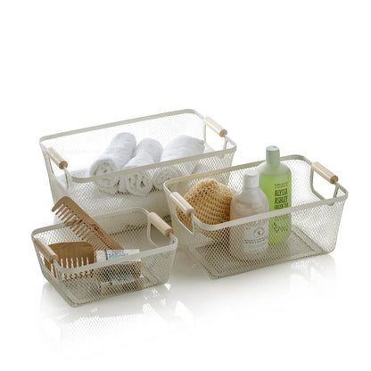 Set of 3 BELYE white baskets