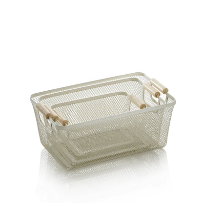 Set of 3 BELYE white baskets