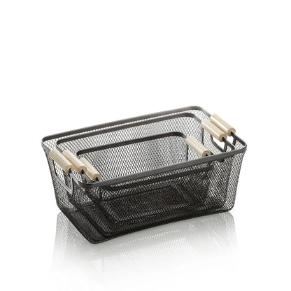 Set of 3 BELYE black baskets