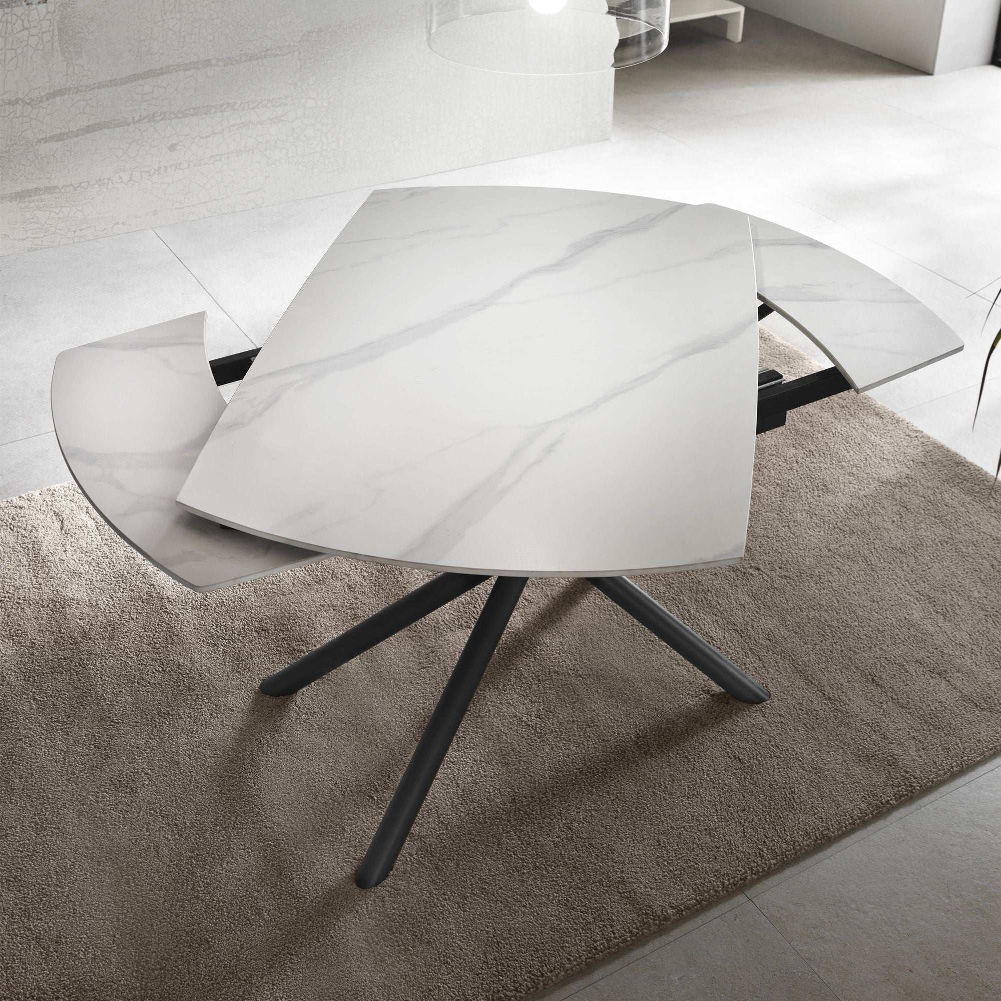 Tavolo allungabile AUSTIN | Ceramica bianco