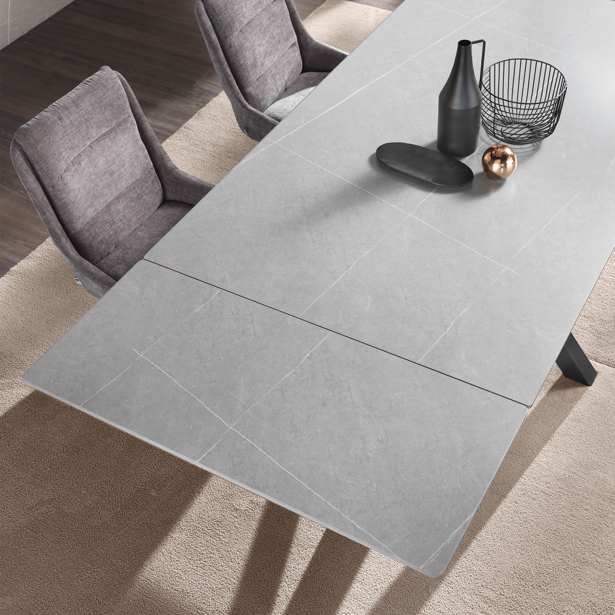 Tavolo allungabile PEDRO ceramica grigio