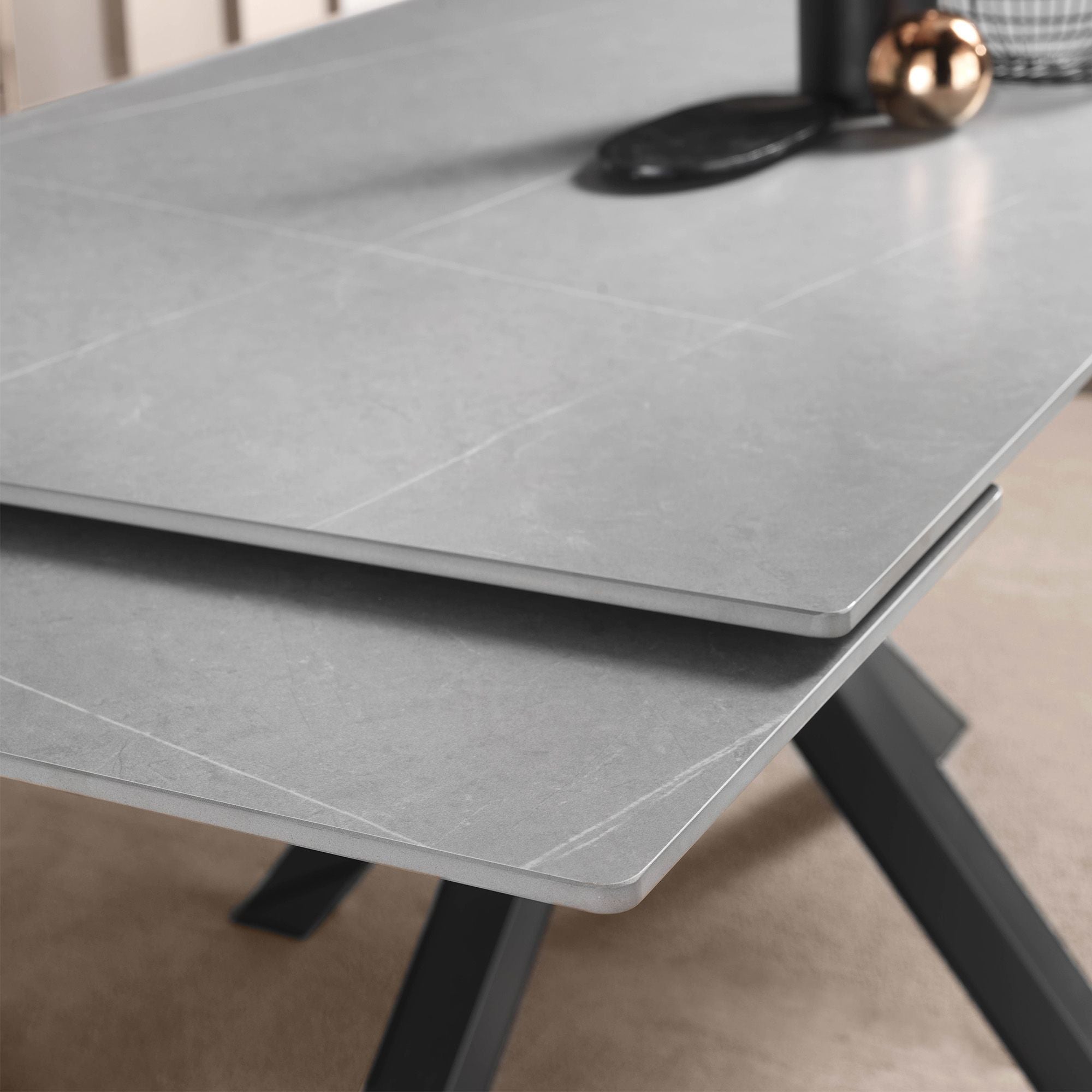 Tavolo allungabile PEDRO ceramica grigio