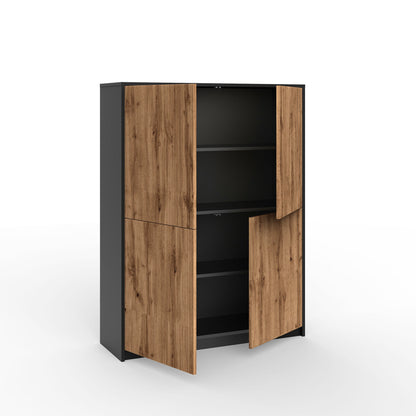 LULLABY hohes Sideboard schwarz/eiche