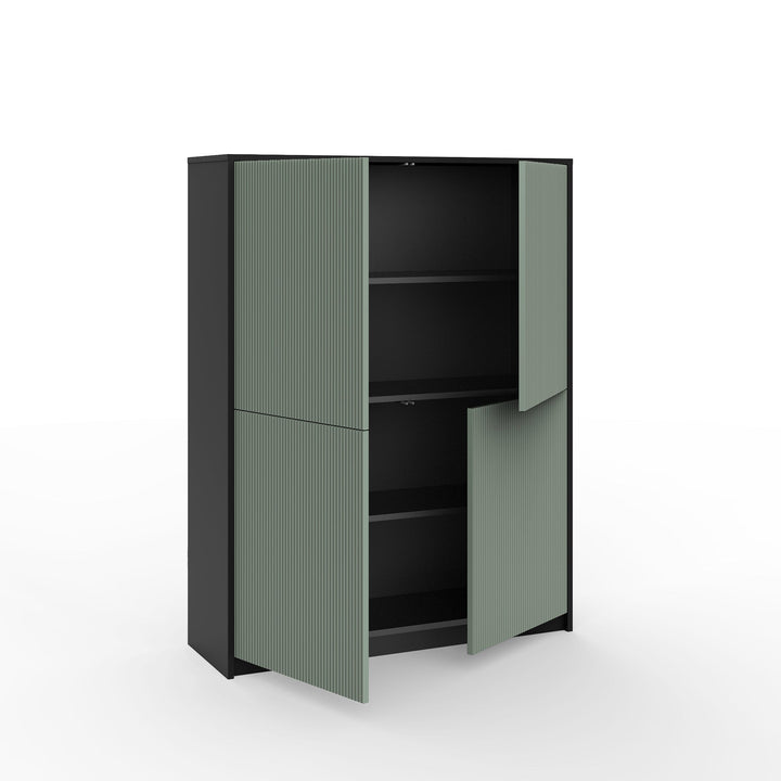 LULLABY hohes Sideboard schwarz/salbeigrün
