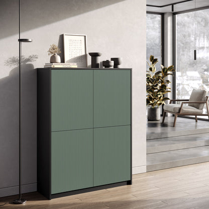 Credenza alta LULLABY nero/verde salvia