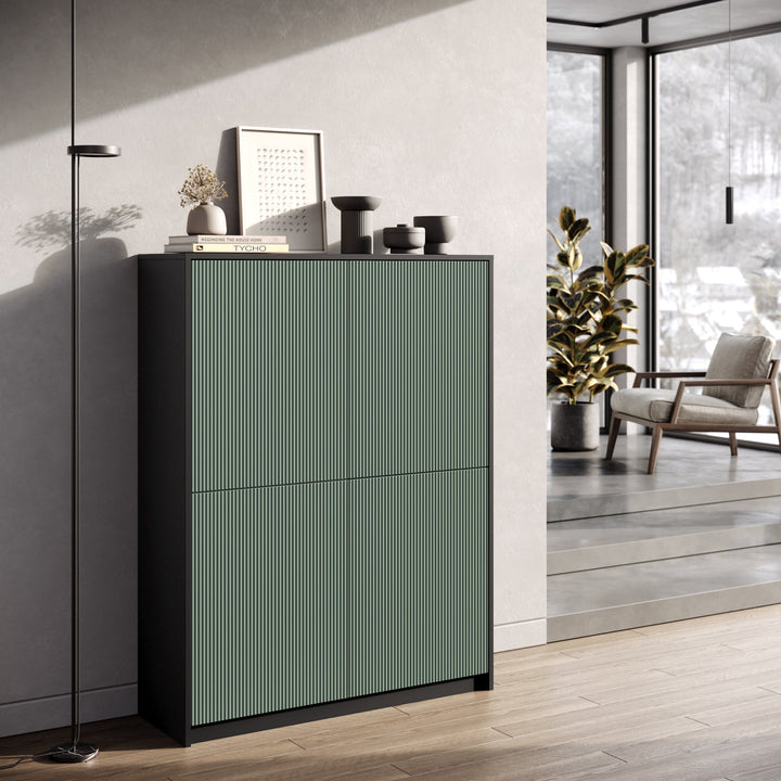 LULLABY hohes Sideboard schwarz/salbeigrün