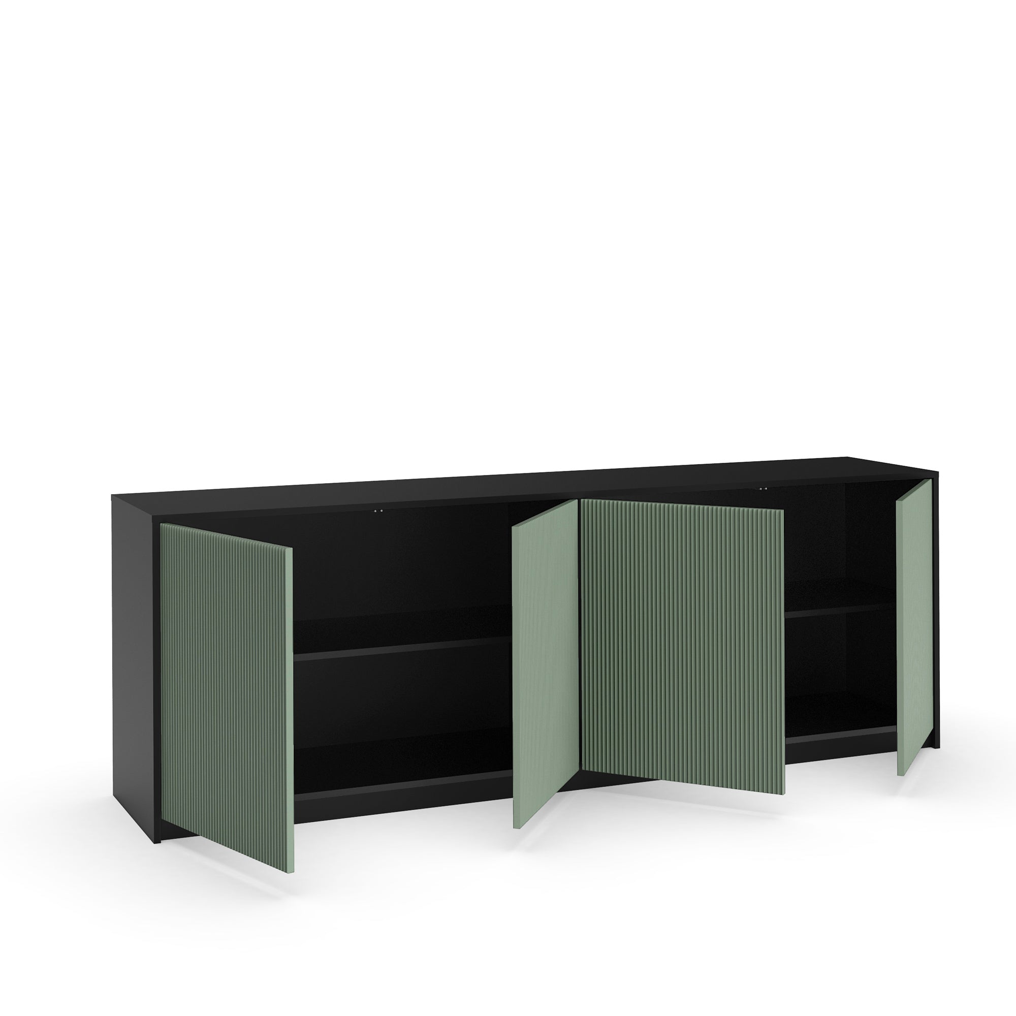 LULLABY 4-door buffet black/sage green