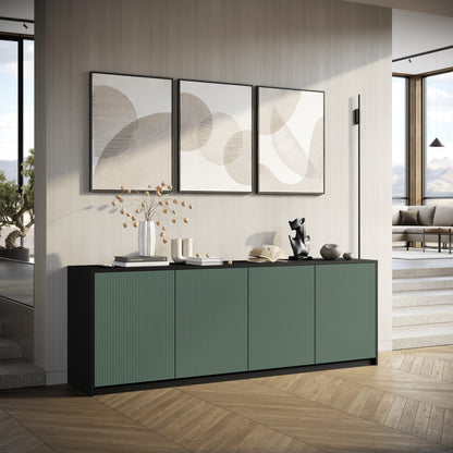 LULLABY 4-door buffet black/sage green