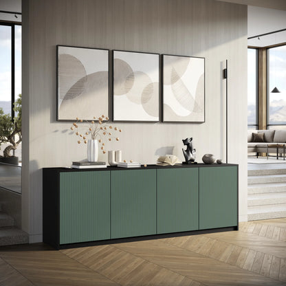LULLABY 4-door buffet black/sage green
