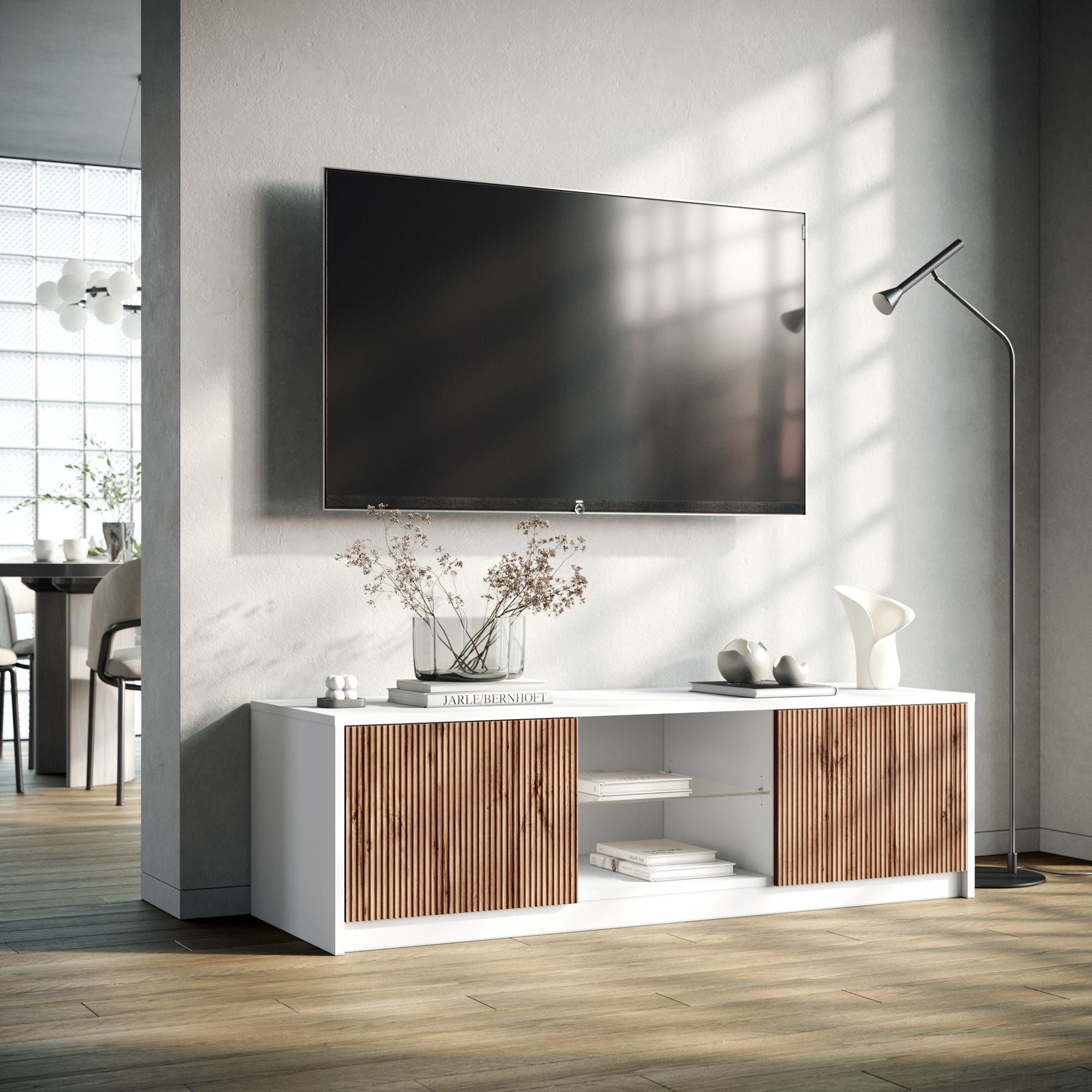 LULLABY TV stand white/oak – TFT Home Furniture
