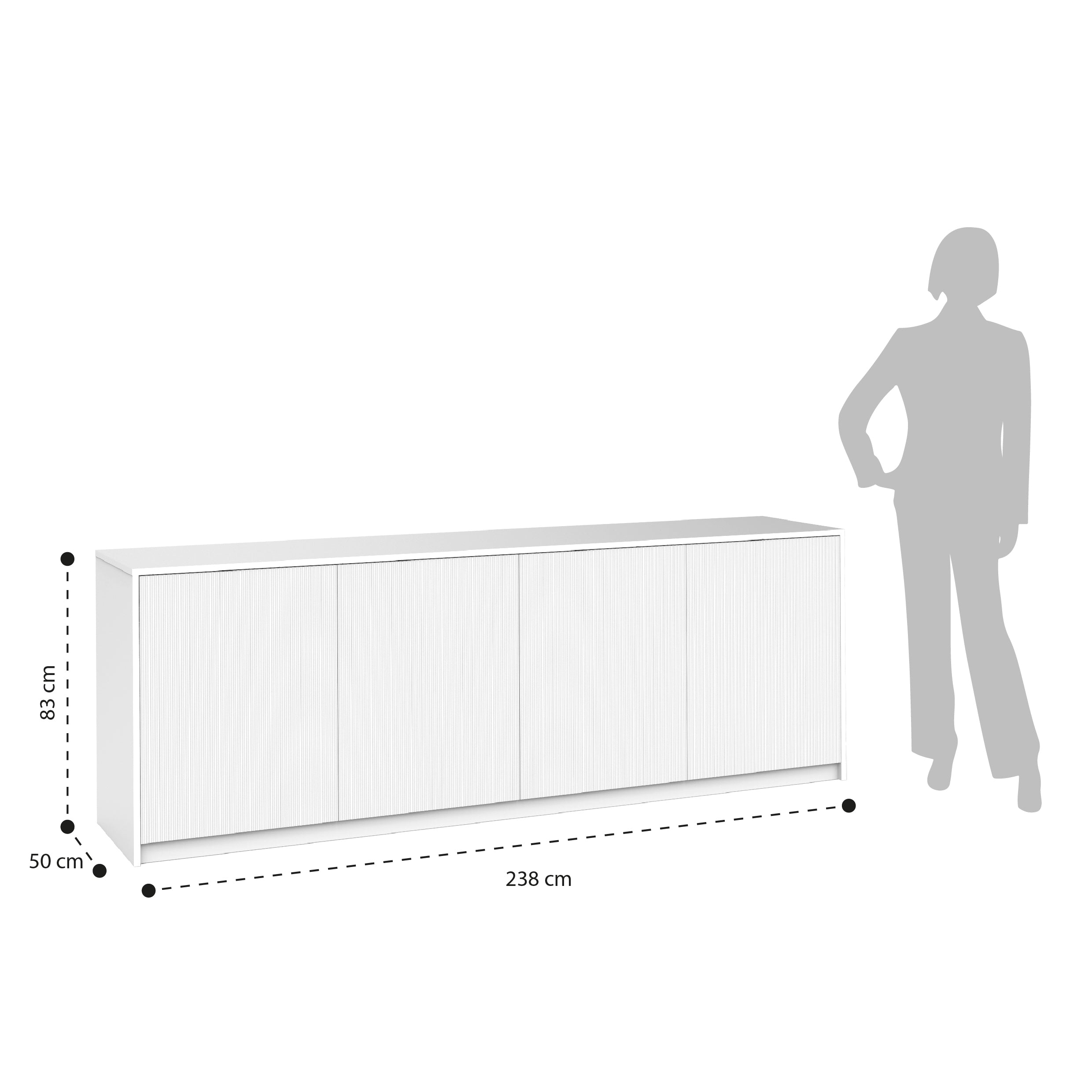 LULLABY 4-door buffet white/oak