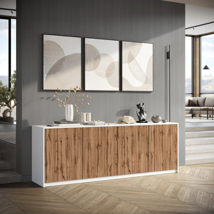 LULLABY 4-door buffet white/oak