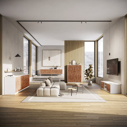 LULLABY 4-door buffet white/oak