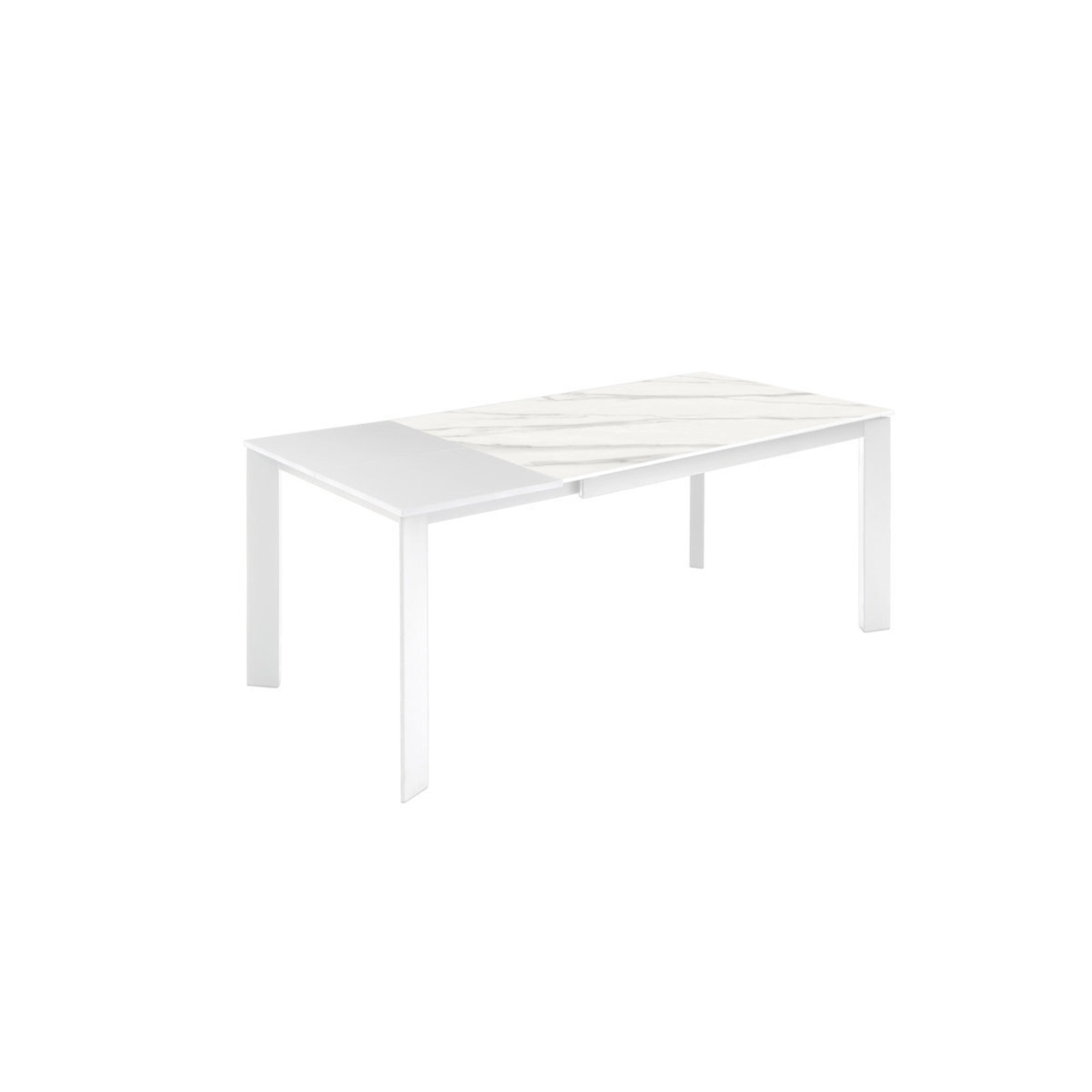 AMBURGO ausziehbarer Tisch aus weißer Keramik