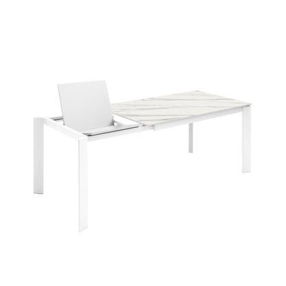 AMBURGO extendable table white ceramic