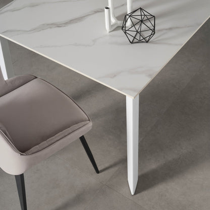 AMBURGO extendable table white ceramic