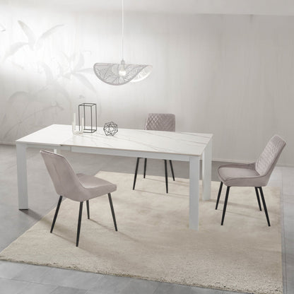 AMBURGO extendable table white ceramic