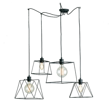 Lampadario 4 luci NULKI | Nero