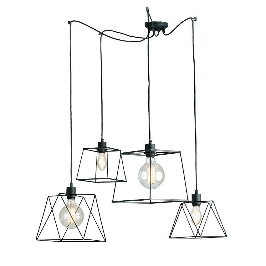 Lampadario 4 luci NULKI | Nero