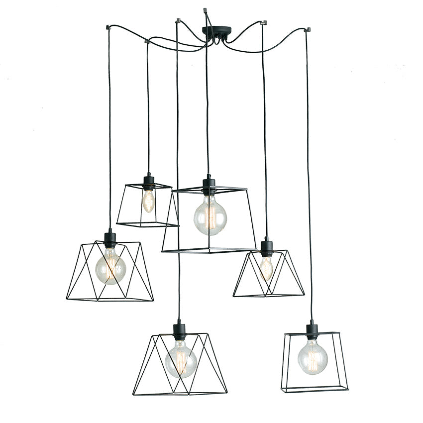 Lampadario 6 luci NULKI | Nero