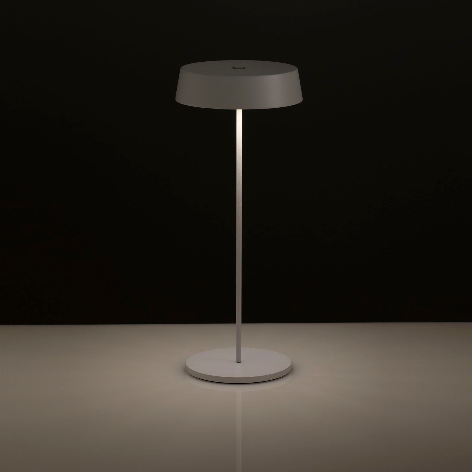 Weiße wiederaufladbare BISTROT-Tischlampe