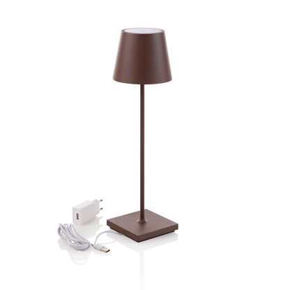 KIMA Corten-Tischlampe, wiederaufladbar