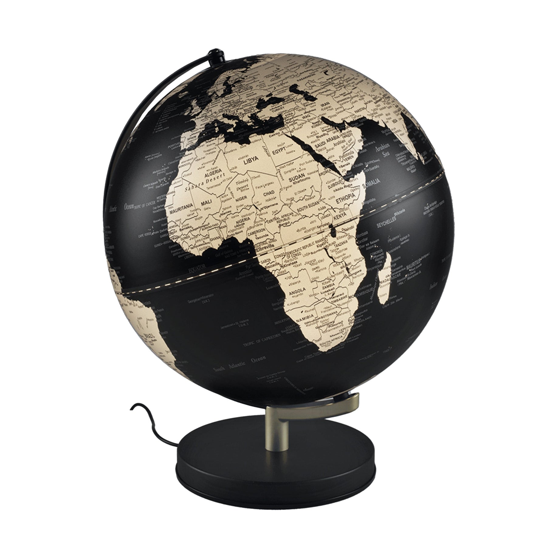 Mappamondo illuminato EARTH 3 nero – TFT Home Furniture