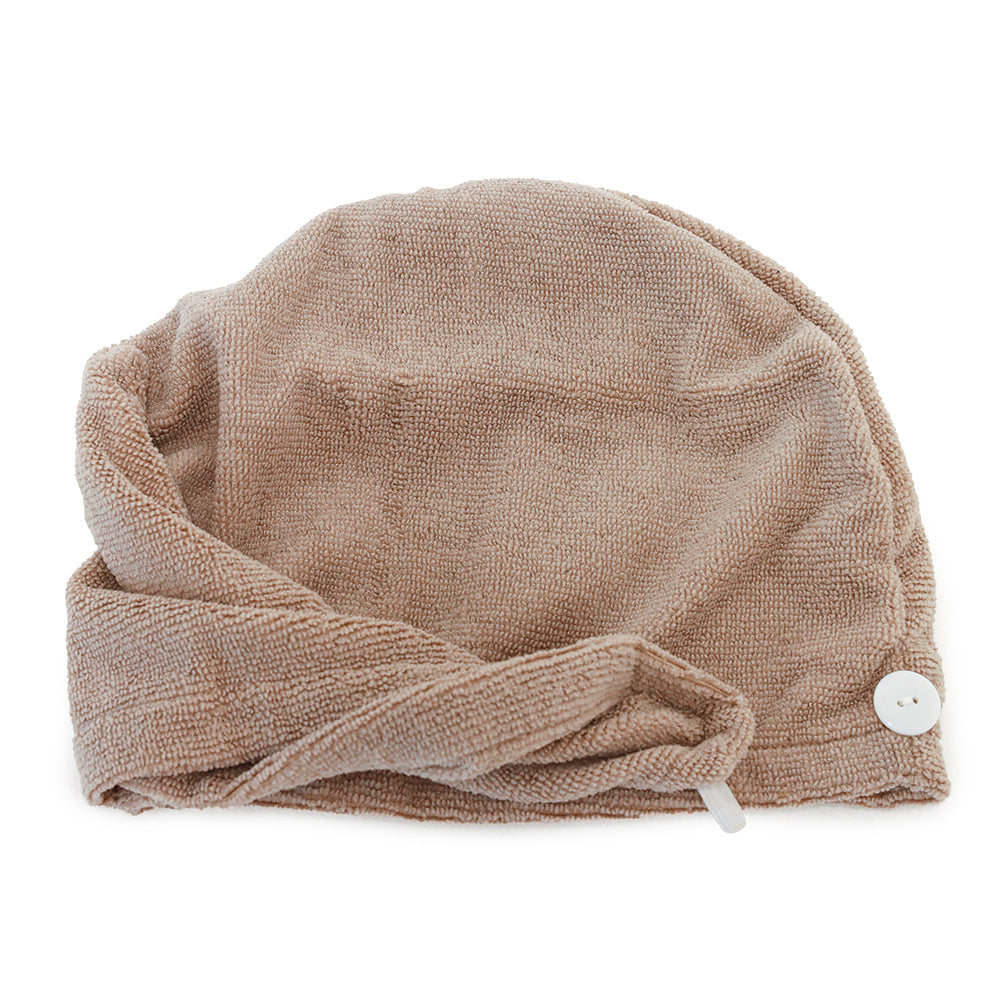LISS beige hair dryer turban