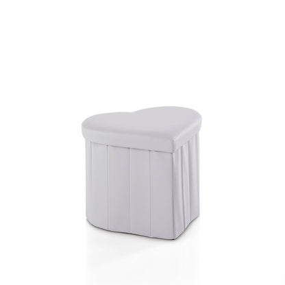 Pouf mit Behälter HERZ weiß