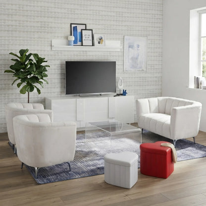 Pouf with container HEART white