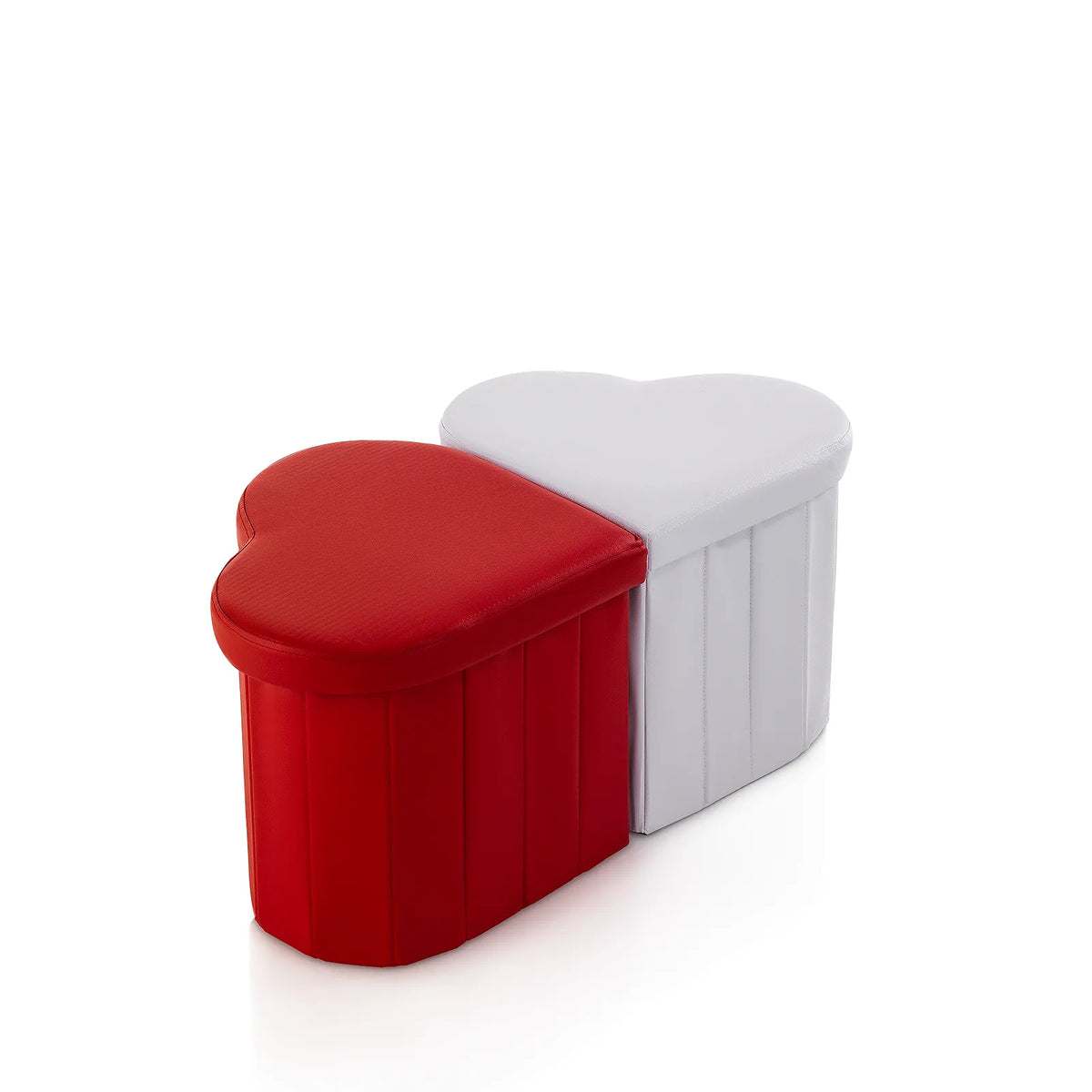 Pouf with container HEART white