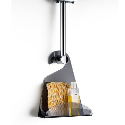 Shower shelf ACHILLE smoked white