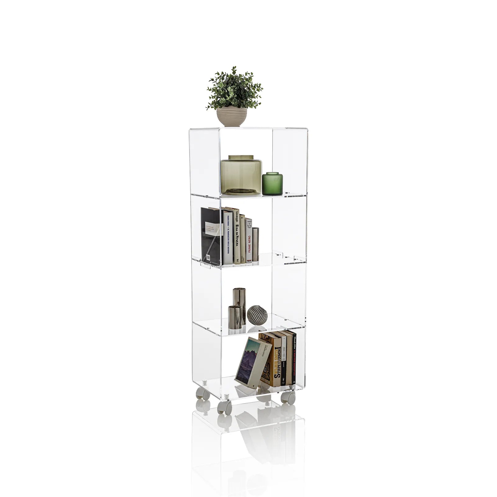 KOES transparent cabinet with wheels