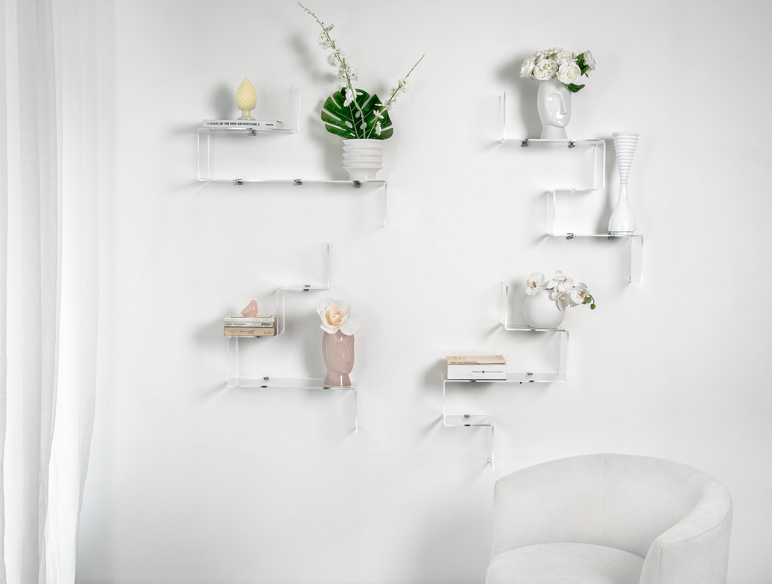 LINA transparent wall shelf