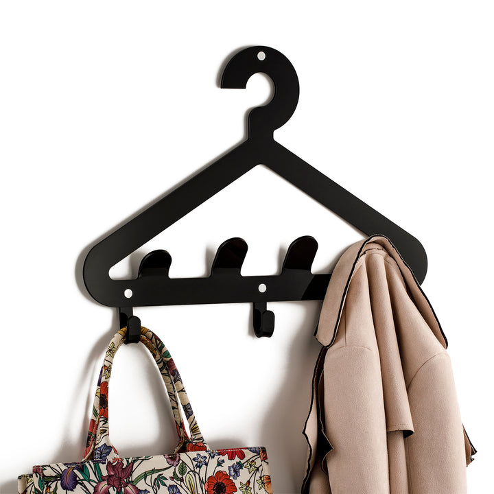 Schwarze Wandgarderobe EROS