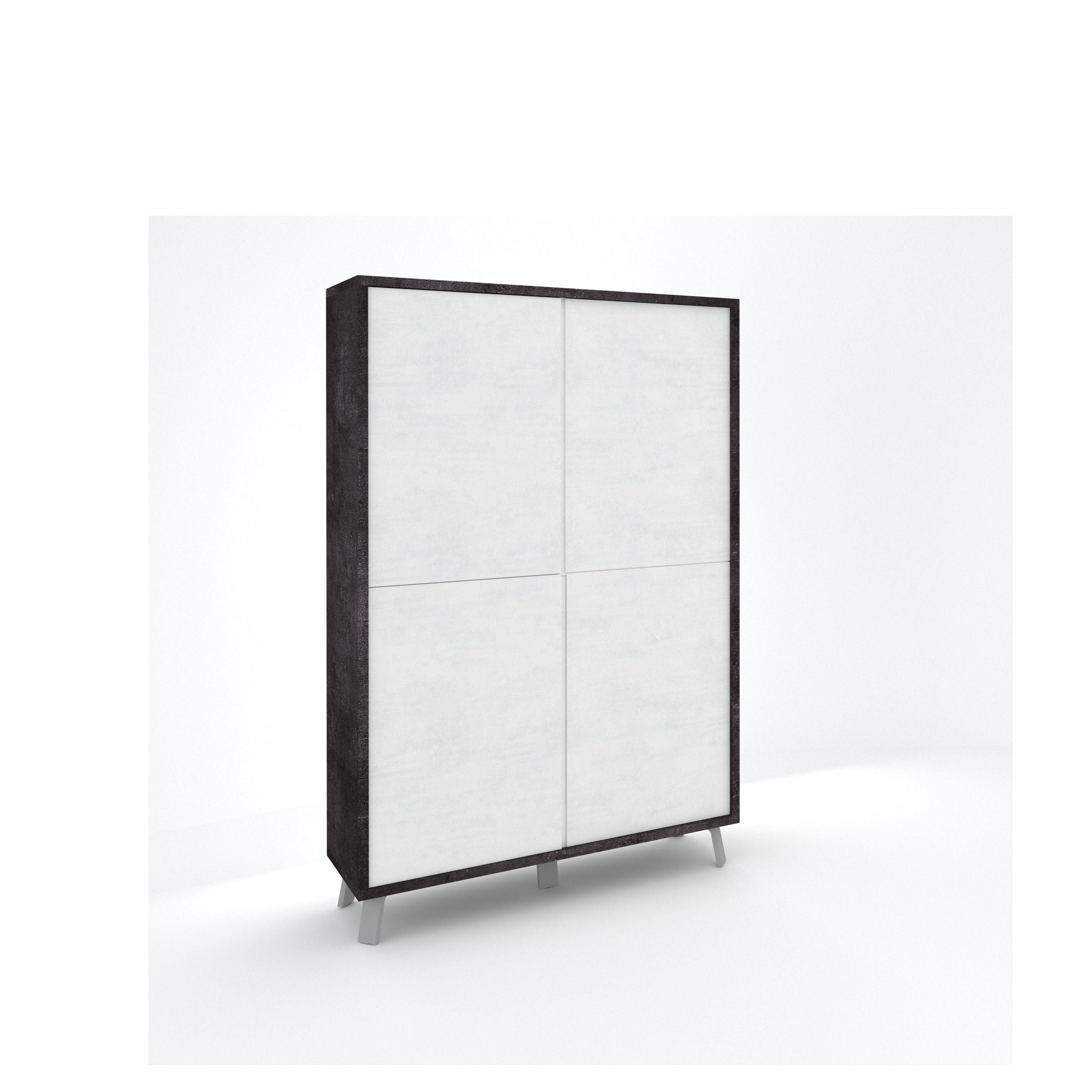 VILINUS high sideboard black stone/white stone