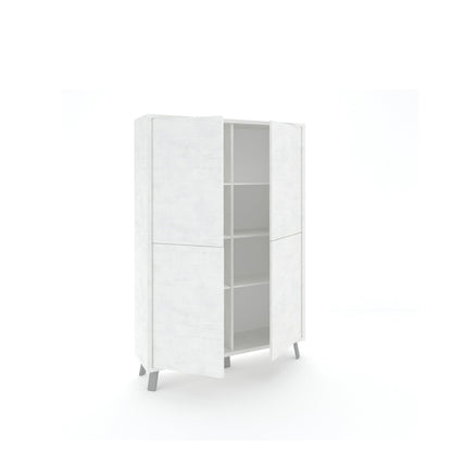 VILINUS hohes Sideboard Steinweiß