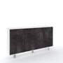 Credenza 3 ante/3 cassetti VILINUS bianco pietra/nero pietra