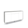 Credenza 3 ante/3 cassetti VILINUS cemento/bianco lucido