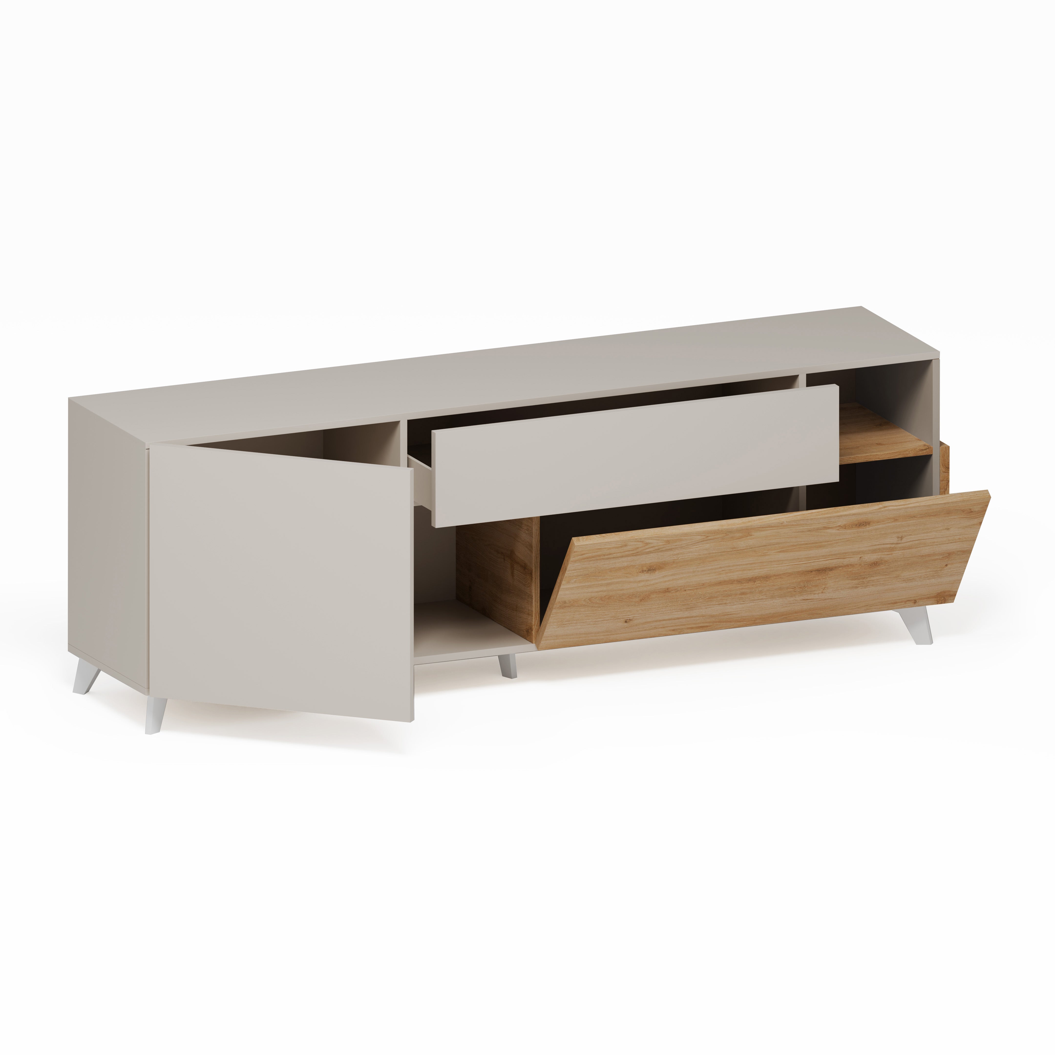 Porta TV NIZZA cashmere/rovere cadiz