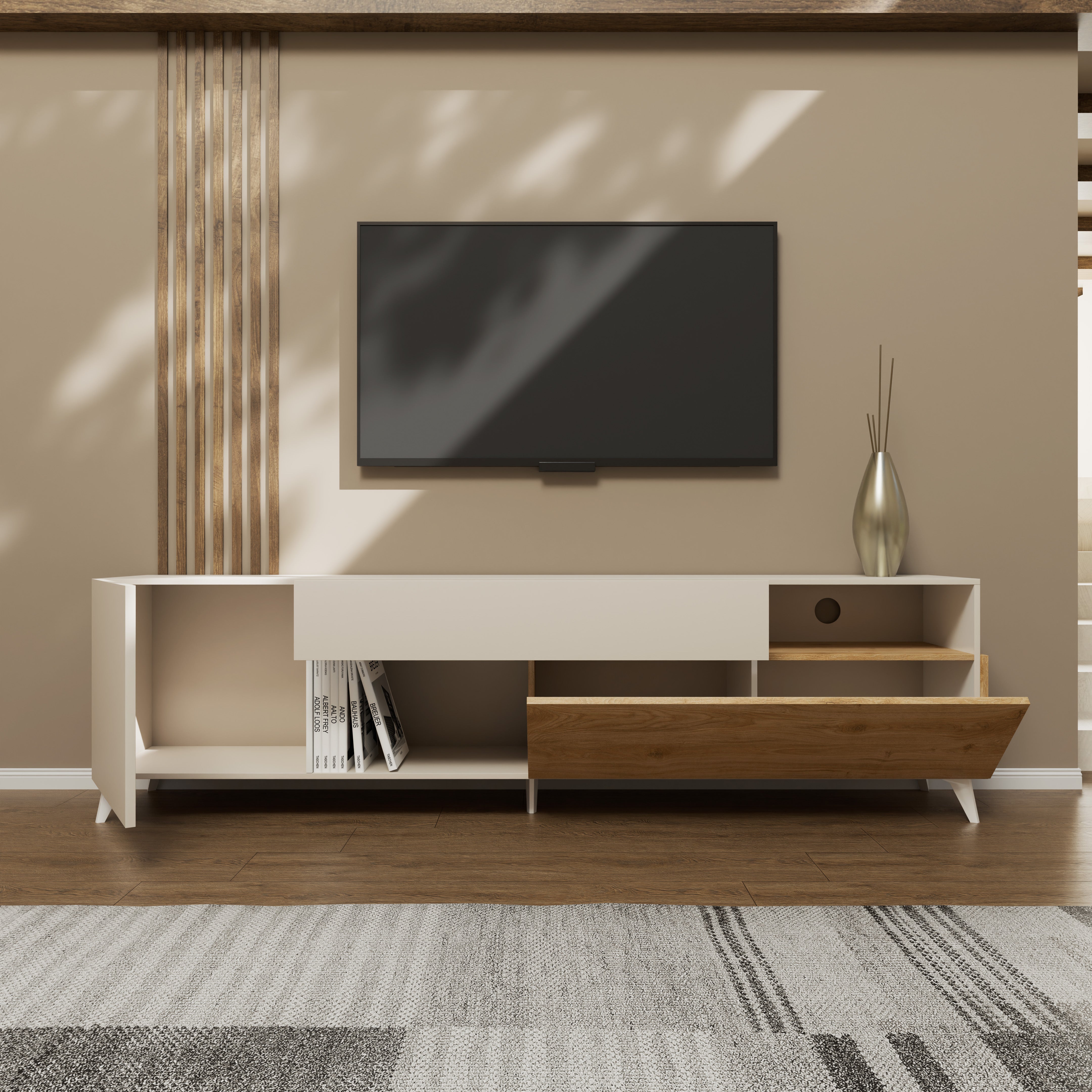 Porta TV NIZZA-B cashmere/rovere cadiz