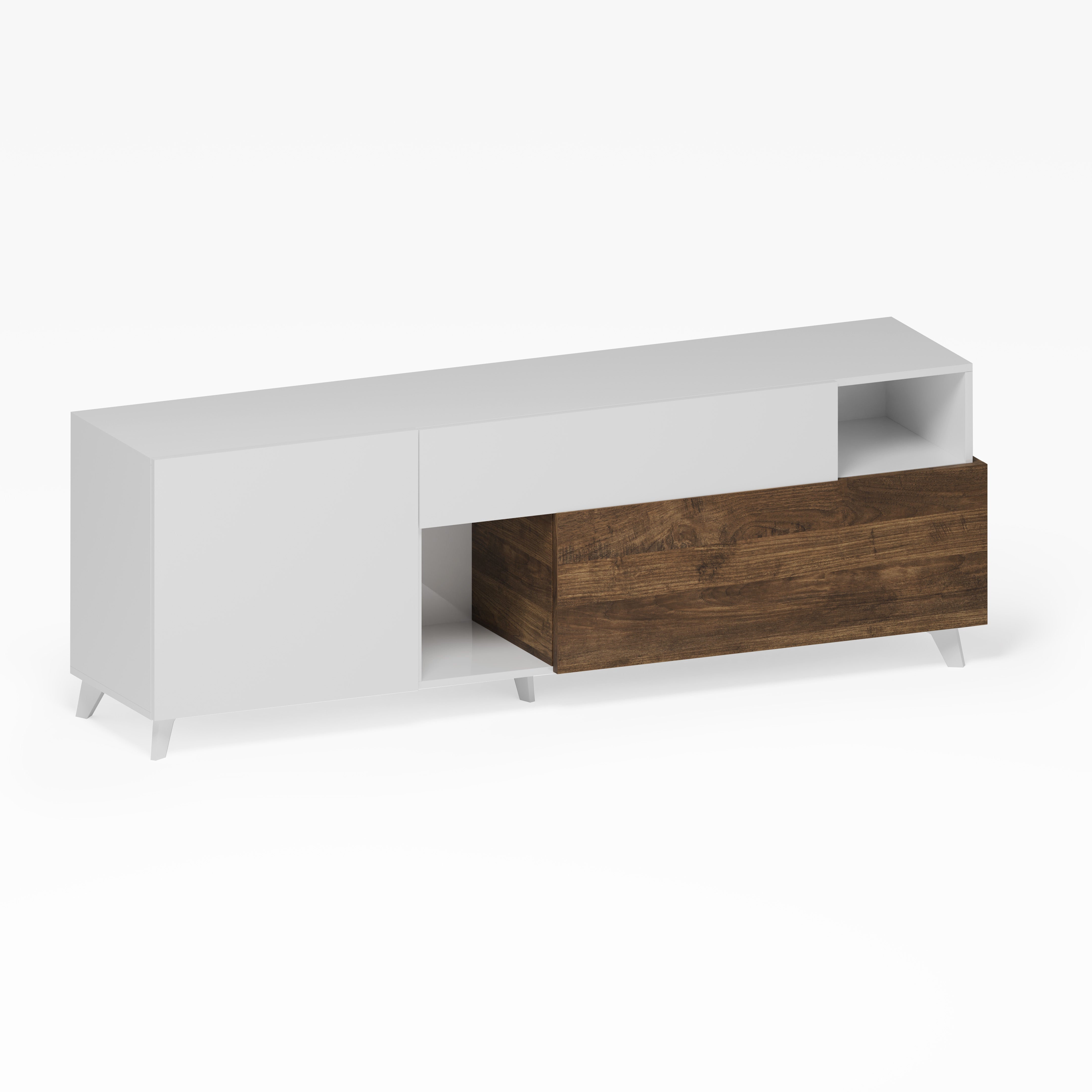 Porta TV NIZZA bianco lucido/mercure