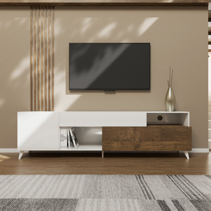 Porta TV NIZZA-B bianco lucido/mercure